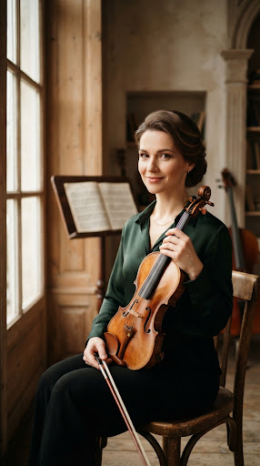 Svetlana Tratch portret met viool